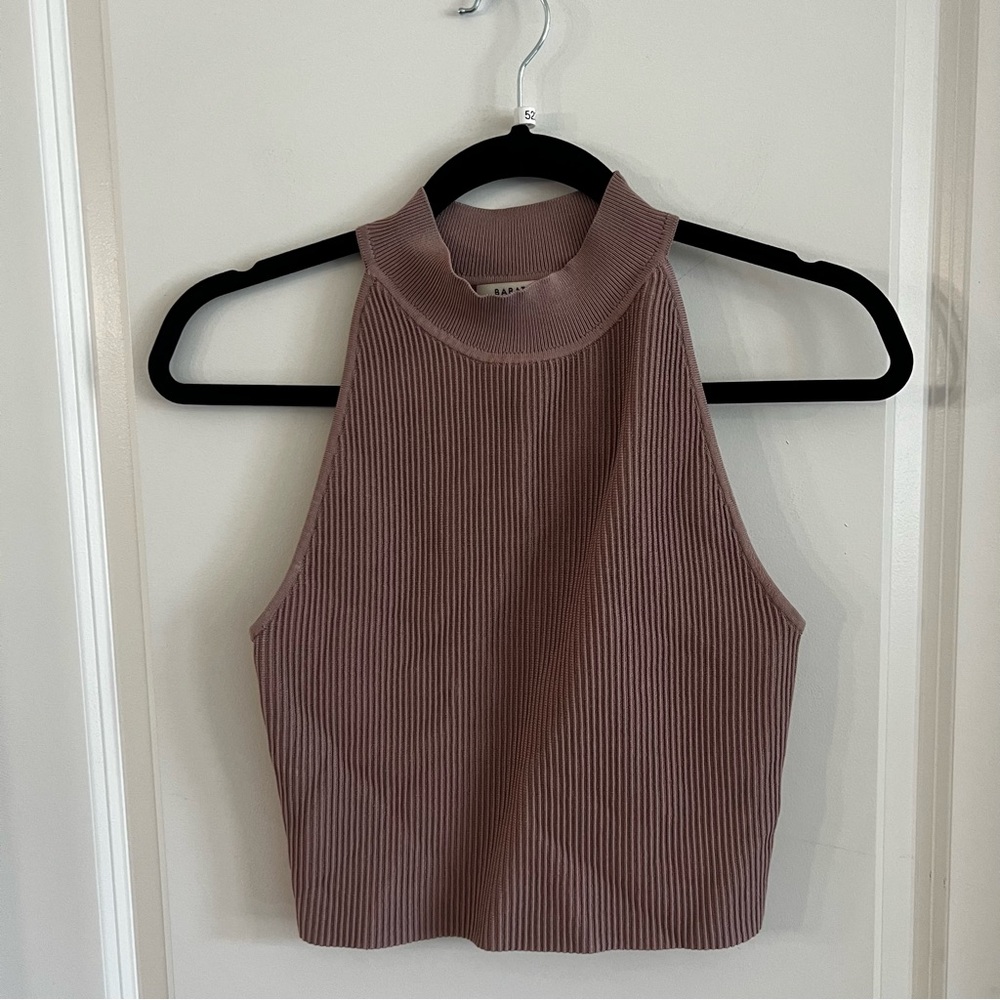 523 Sculpt Knit Mockneck Halter Size Medium